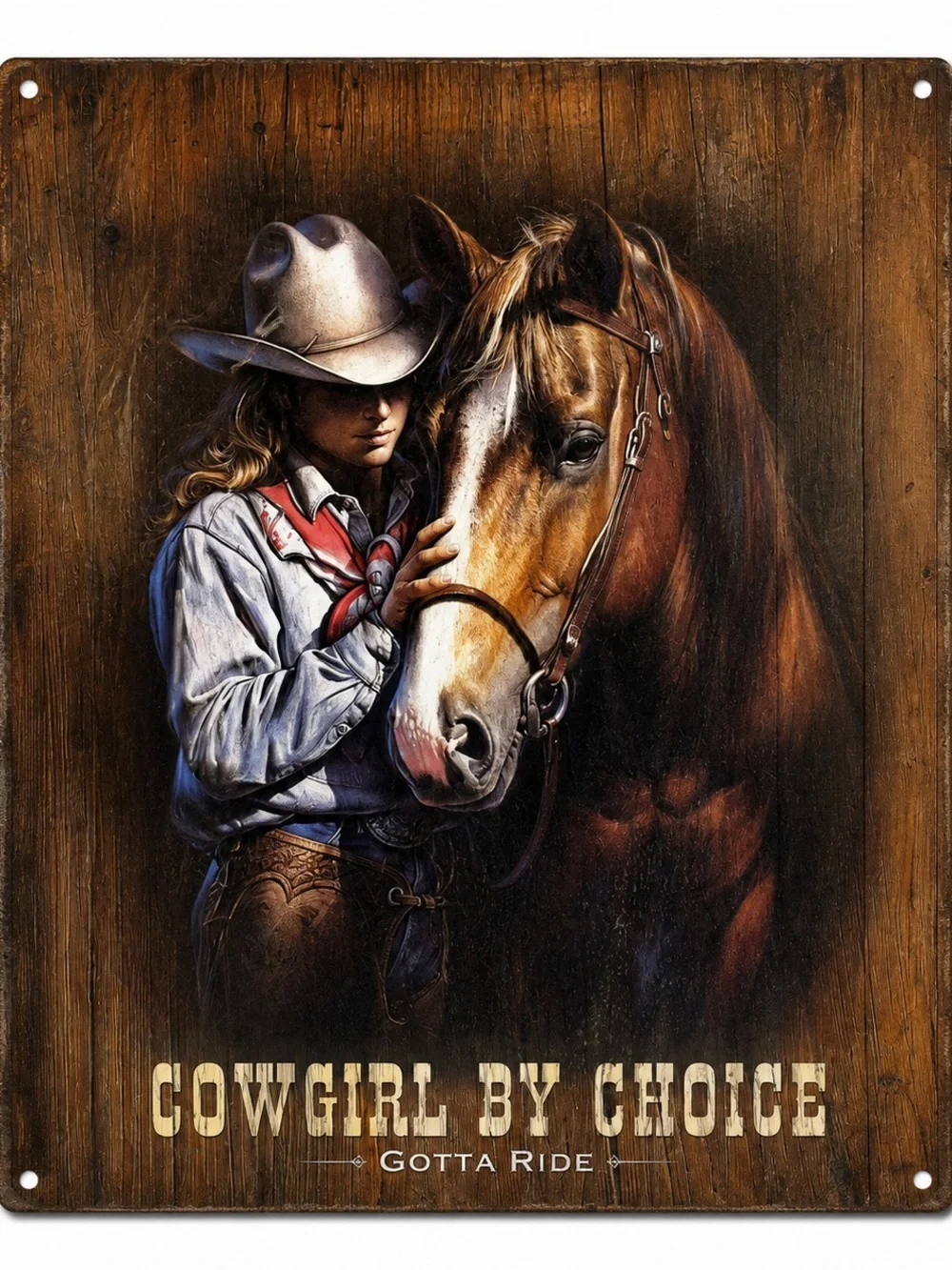 NEW Cowgirl By Choice Metal Sign